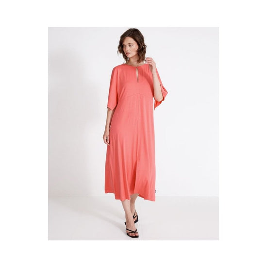 Young Ideas/Henmores - Asta Mid Length Dress - Coral Pink - M