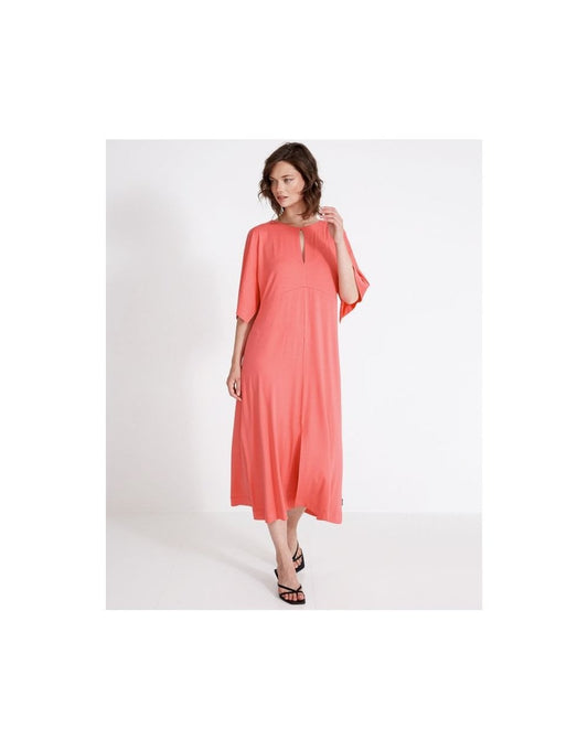 Young Ideas/Henmores - Asta Mid Length Dress - Coral Pink - M