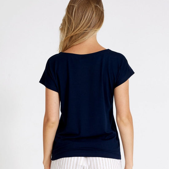 Young Ideas/Henmores - Esther Capsleeve Top - Navy - XS