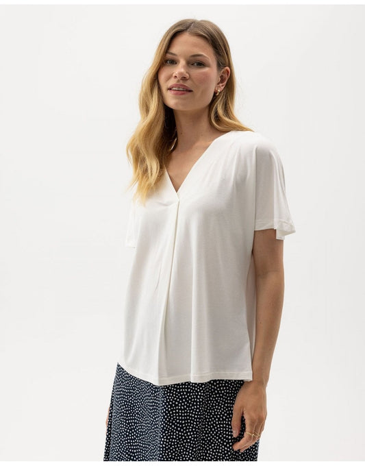 Young Ideas/Henmores - Esther V - Neck Top - Off White - XS
