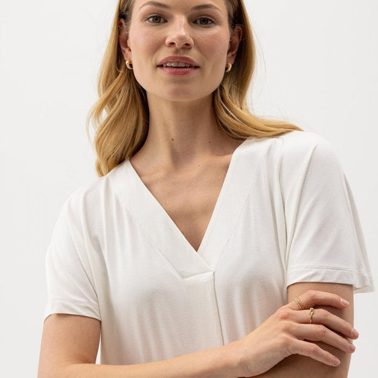 Young Ideas/Henmores - Esther V - Neck Top - Off White - XS