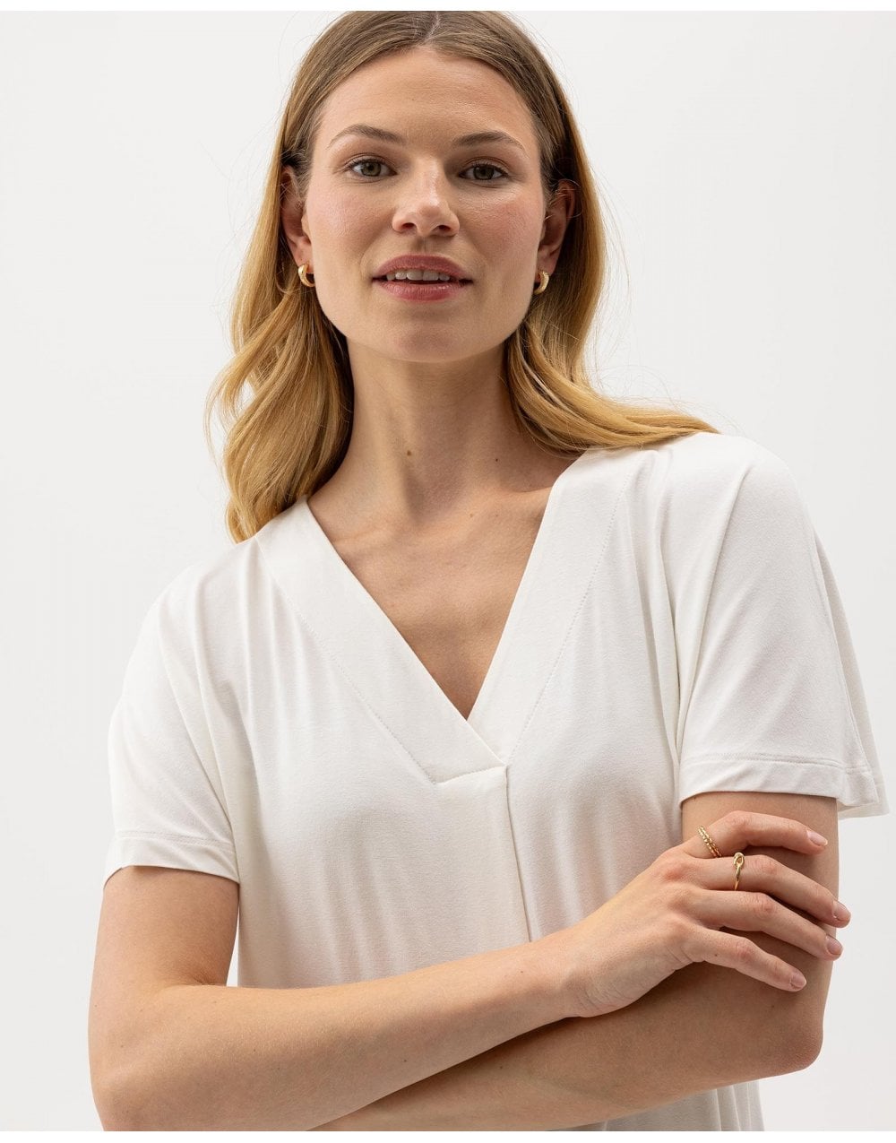 Young Ideas/Henmores - Esther V - Neck Top - Off White - XS