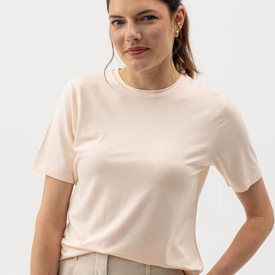 Young Ideas/Henmores - Jennie Jersey Tee - Pale Peach - S