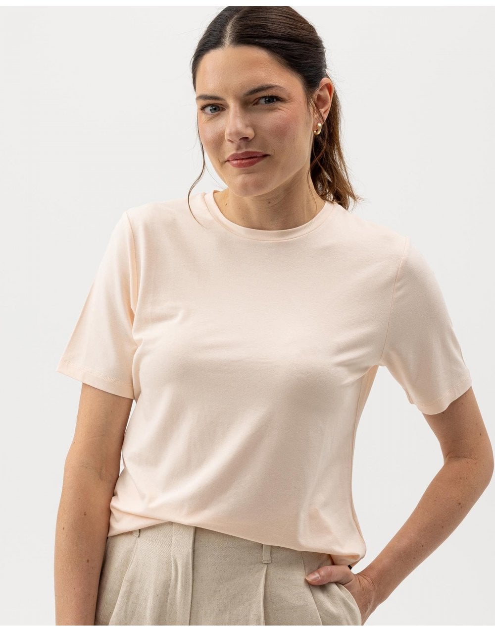 Young Ideas/Henmores - Jennie Jersey Tee - Pale Peach - S