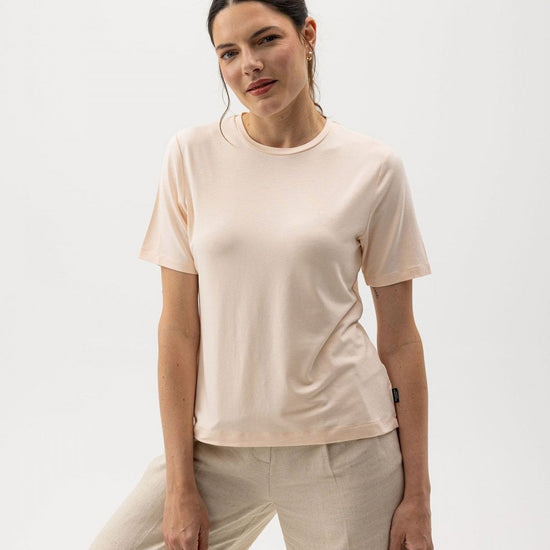 Young Ideas/Henmores - Jennie Jersey Tee - Pale Peach - S