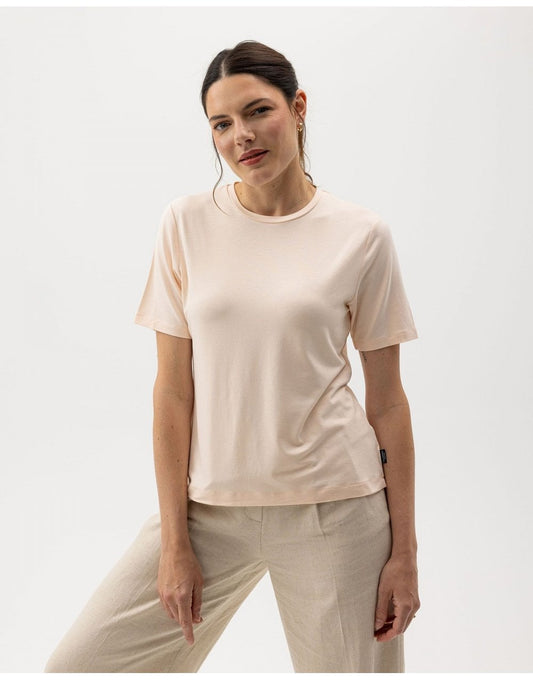 Young Ideas/Henmores - Jennie Jersey Tee - Pale Peach - S