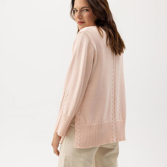 Young Ideas/Henmores - Lotta Crew Cotton Jumper - Pale Peach - XS