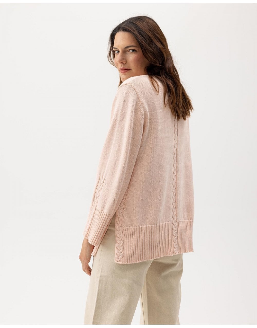 Young Ideas/Henmores - Lotta Crew Cotton Jumper - Pale Peach - XS