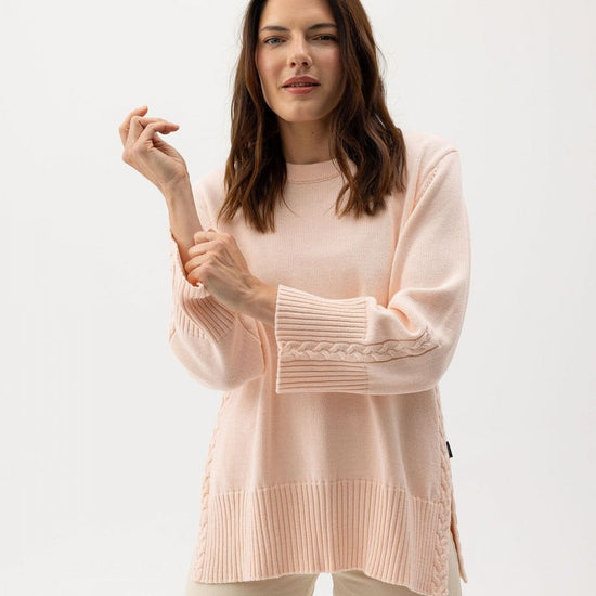Young Ideas/Henmores - Lotta Crew Cotton Jumper - Pale Peach - XS