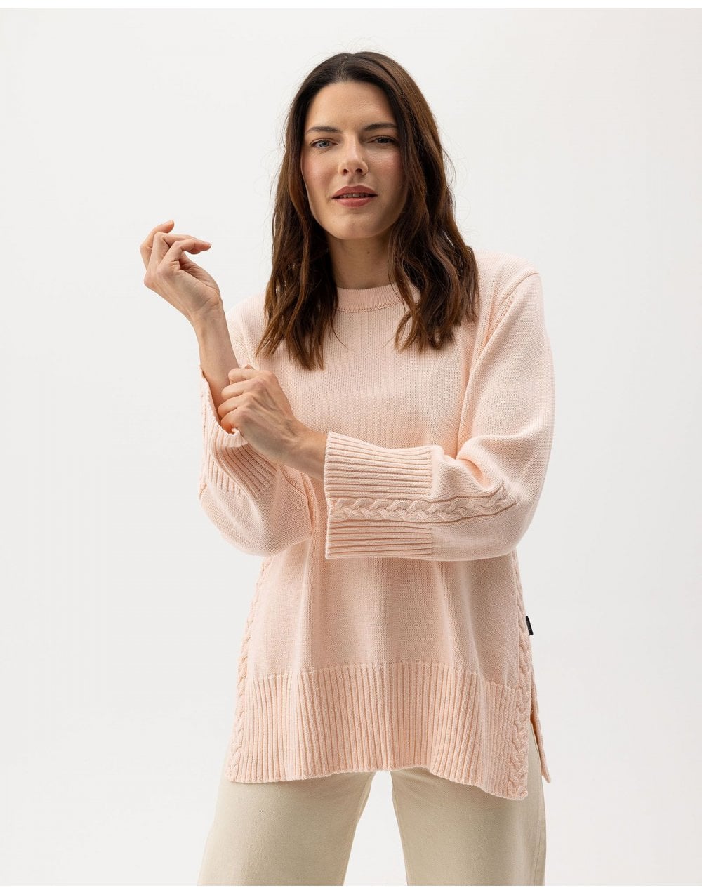 Young Ideas/Henmores - Lotta Crew Cotton Jumper - Pale Peach - XS