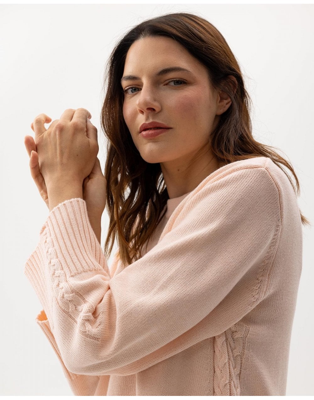 Young Ideas/Henmores - Lotta Crew Cotton Jumper - Pale Peach - XS