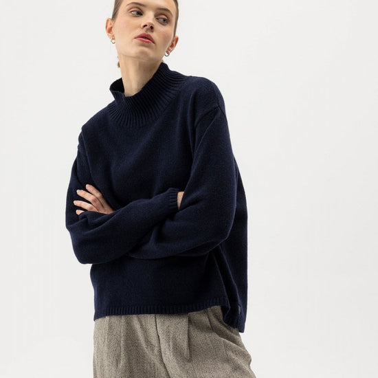 Young Ideas/Henmores - Veronika Turtle Neck Knit - 290 Navy - XS