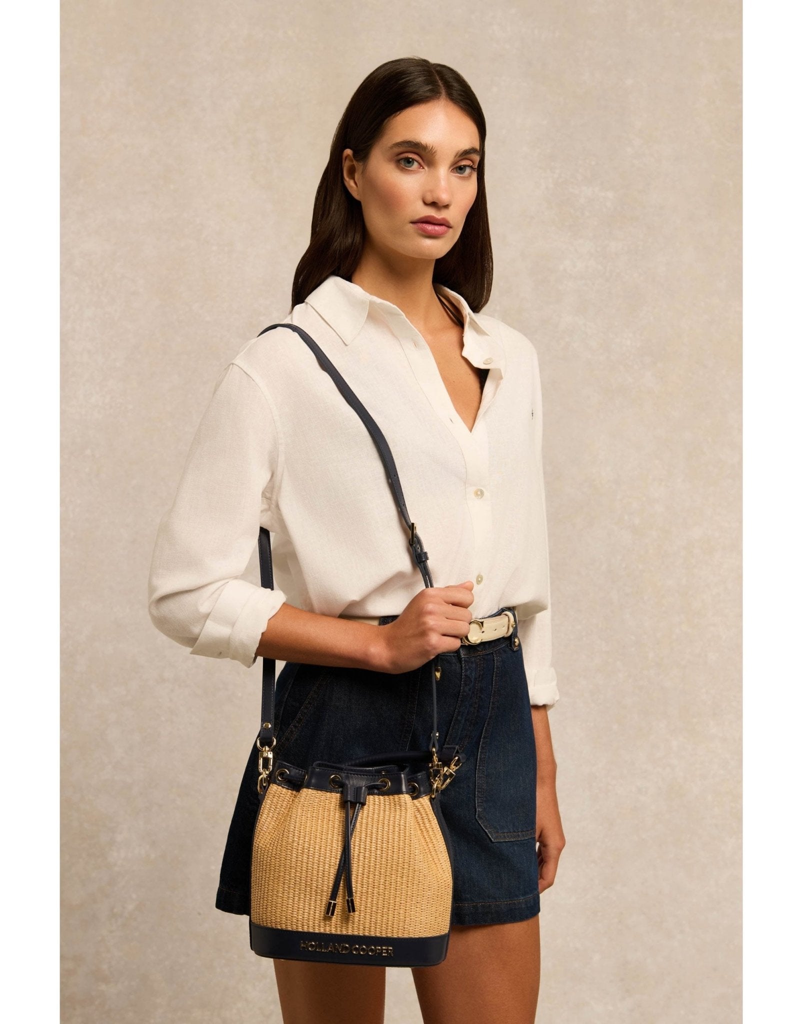 Young Ideas/Henmores - Abbot Bucket Bag - Rattan Navy - OS