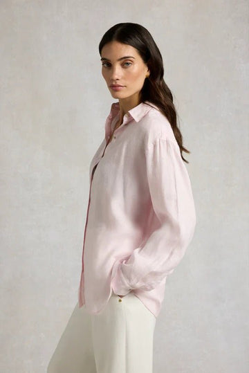 Young Ideas & Henmores - Amalfi Linen Shirt - Powder Pink Linen - S
