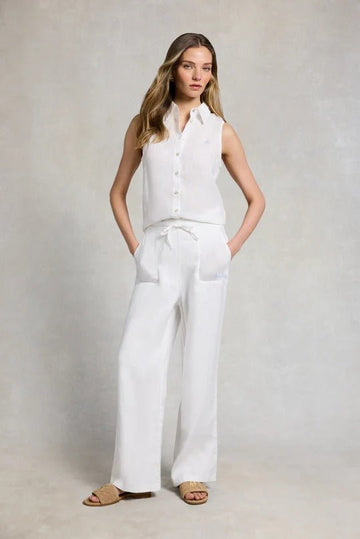 Young Ideas & Henmores -Amalfi Linen Trouser -White -XS