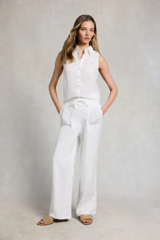 Young Ideas & Henmores -Amalfi Linen Trouser -White -XS