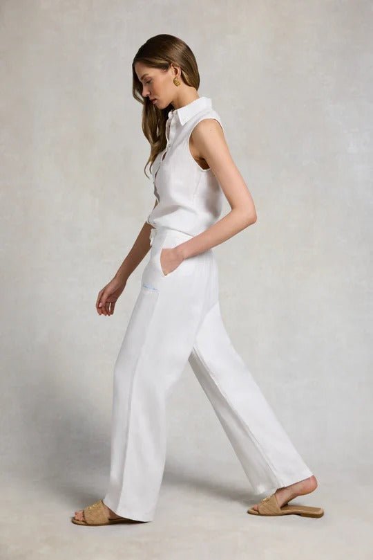 Young Ideas & Henmores -Amalfi Linen Trouser -White -XS
