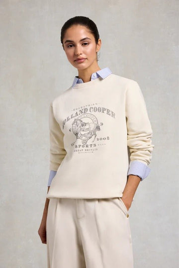 Young Ideas & Henmores - Appaloosa Crew Neck Sweat - Ecru - XS