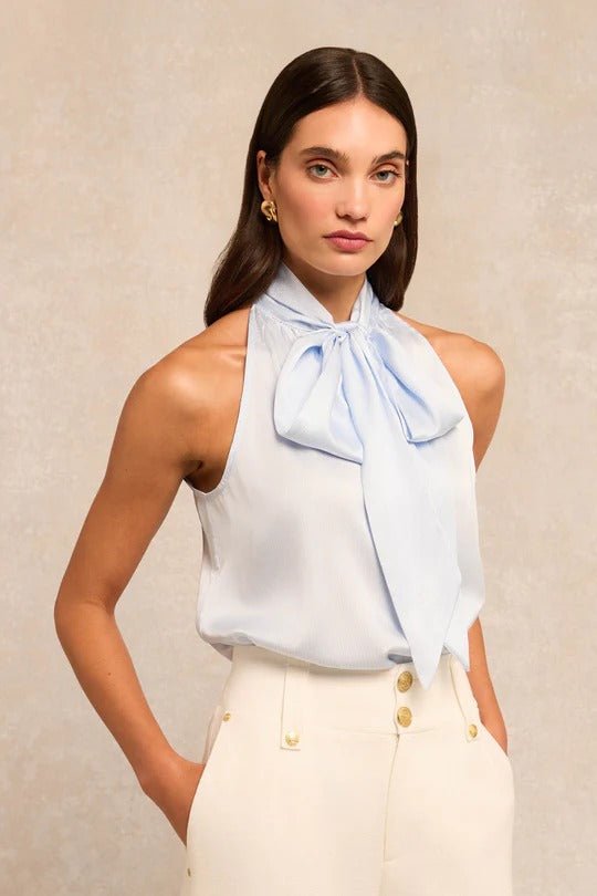 Young Ideas & Henmores - Ariella Sleeveless Blouse - Sky Stripe - 8
