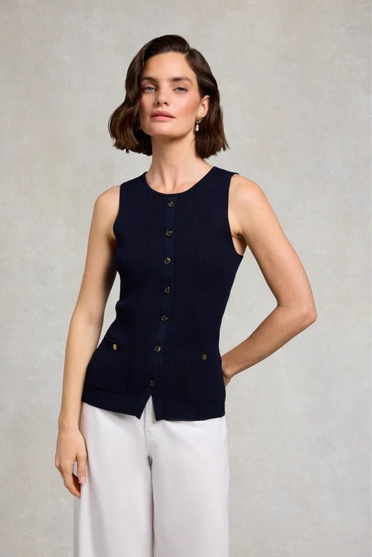Young Ideas & Henmores - Aubrey Knitted Tank - Ink Navy - XS