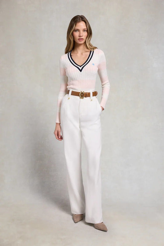 Young Ideas & Henmores - Badminton Knit - Blush Natural Stripe - XS