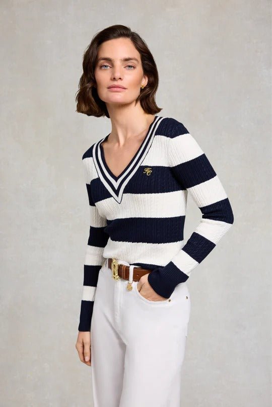 Young Ideas & Henmores - Badminton Knit - Ink Navy Stripe - XS