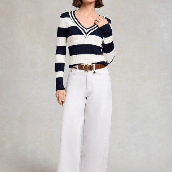 Young Ideas & Henmores - Badminton Knit - Ink Navy Stripe - XS