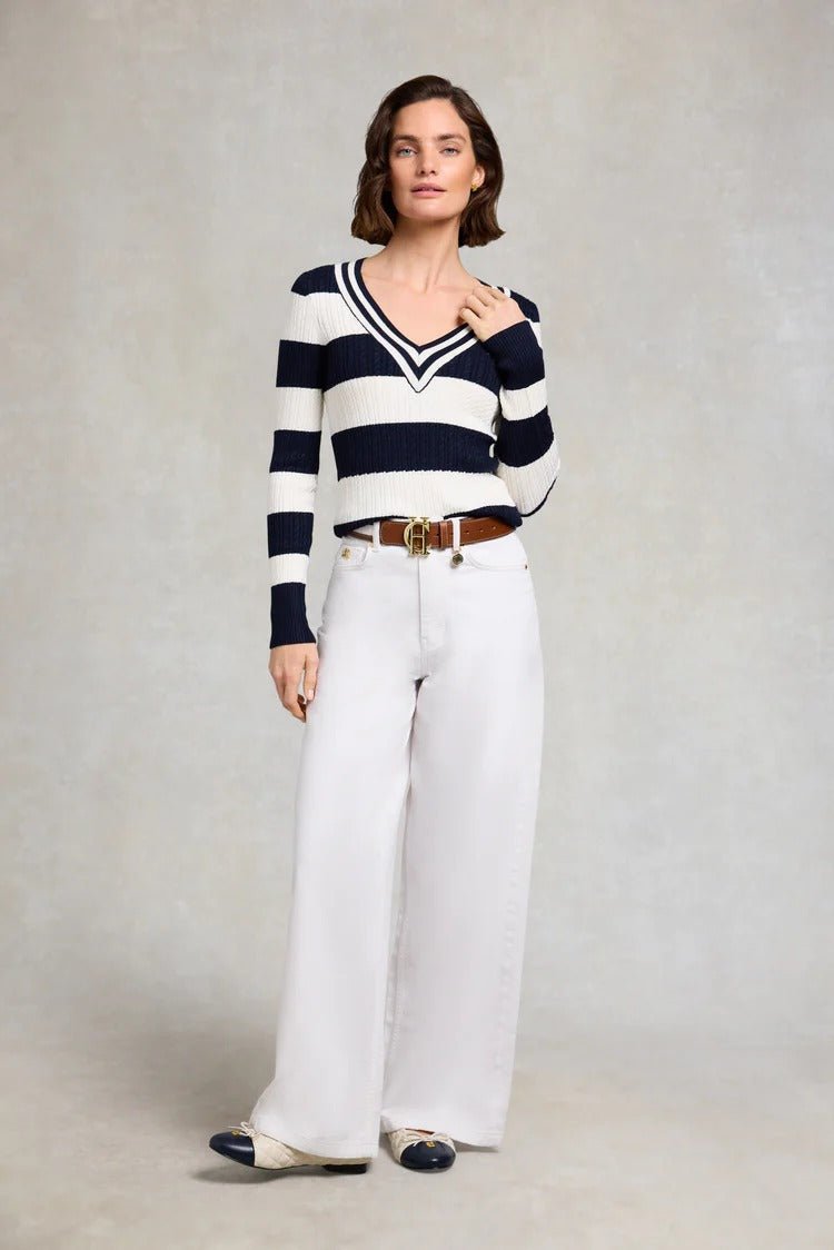 Young Ideas & Henmores - Badminton Knit - Ink Navy Stripe - XS