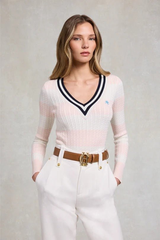 Young Ideas & Henmores - Badminton Knit - Blush Natural Stripe - XS