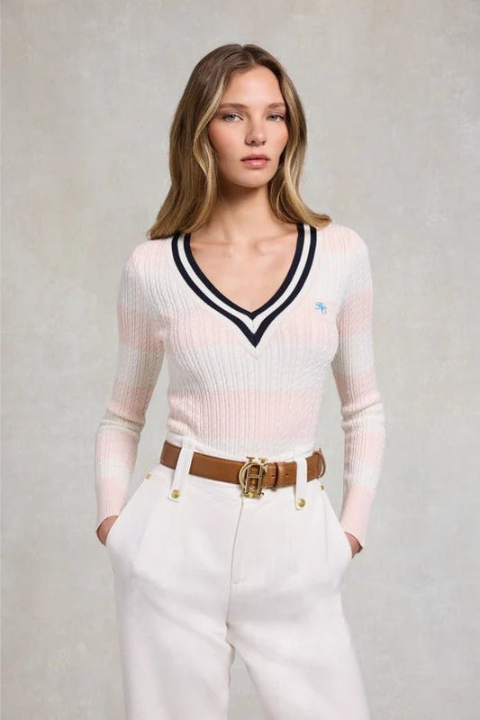 Young Ideas & Henmores - Badminton Knit - Blush Natural Stripe - XS
