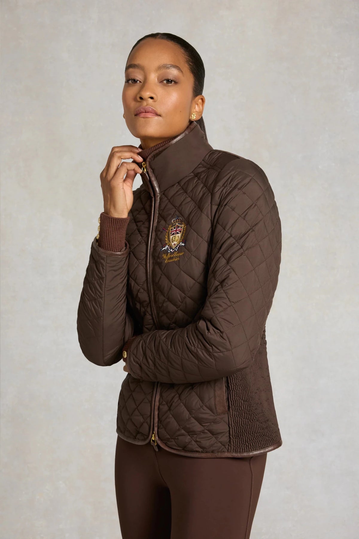 Young Ideas & Henmores -Boughton Diamond Quilt Jacket -Walnut -L