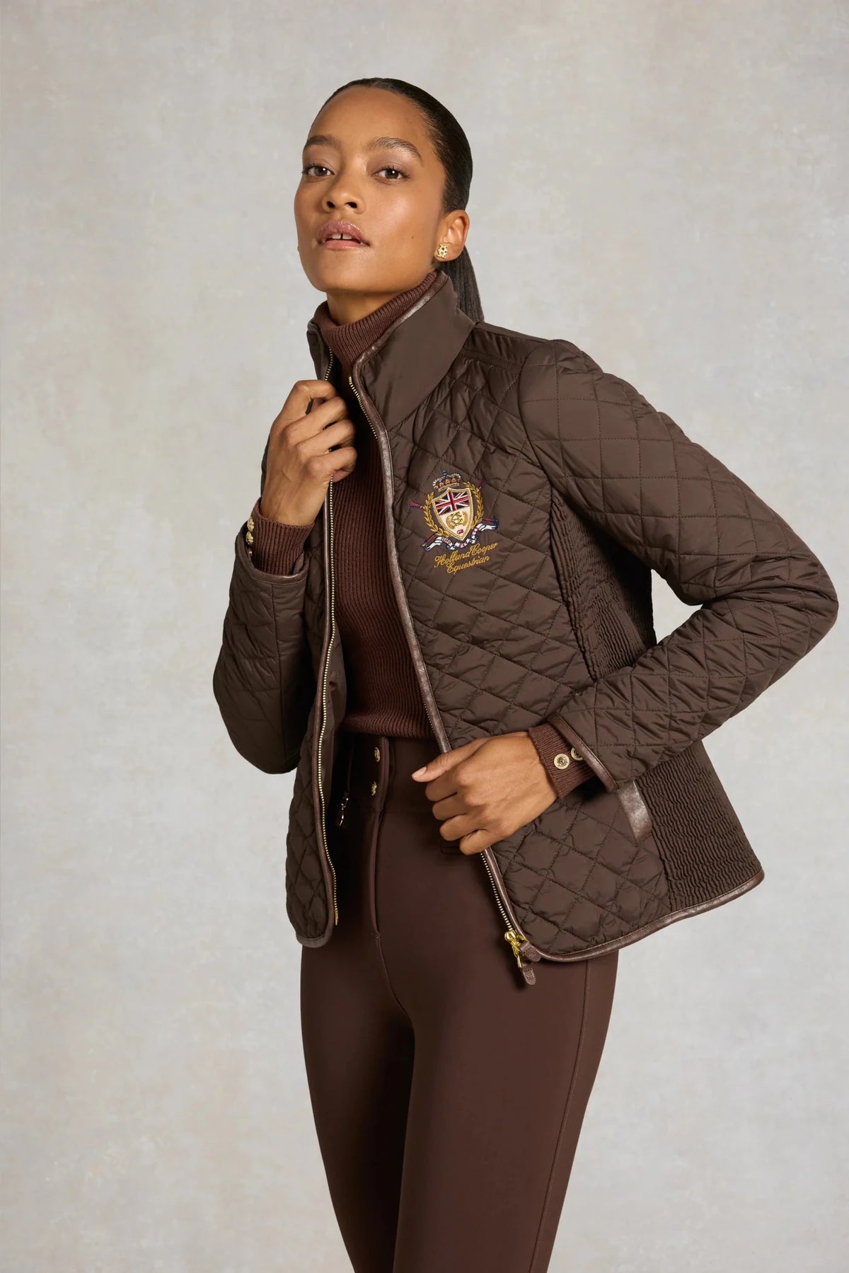 Young Ideas & Henmores -Boughton Diamond Quilt Jacket -Walnut -L