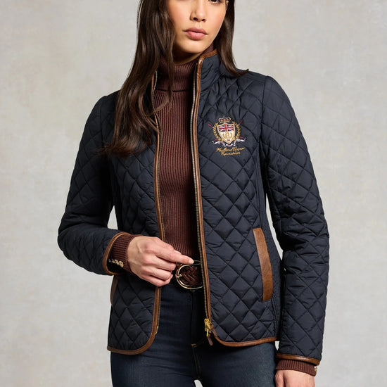 Young Ideas & Henmores -Boughton Diamond Quilt Jacket -Ink Navy -L