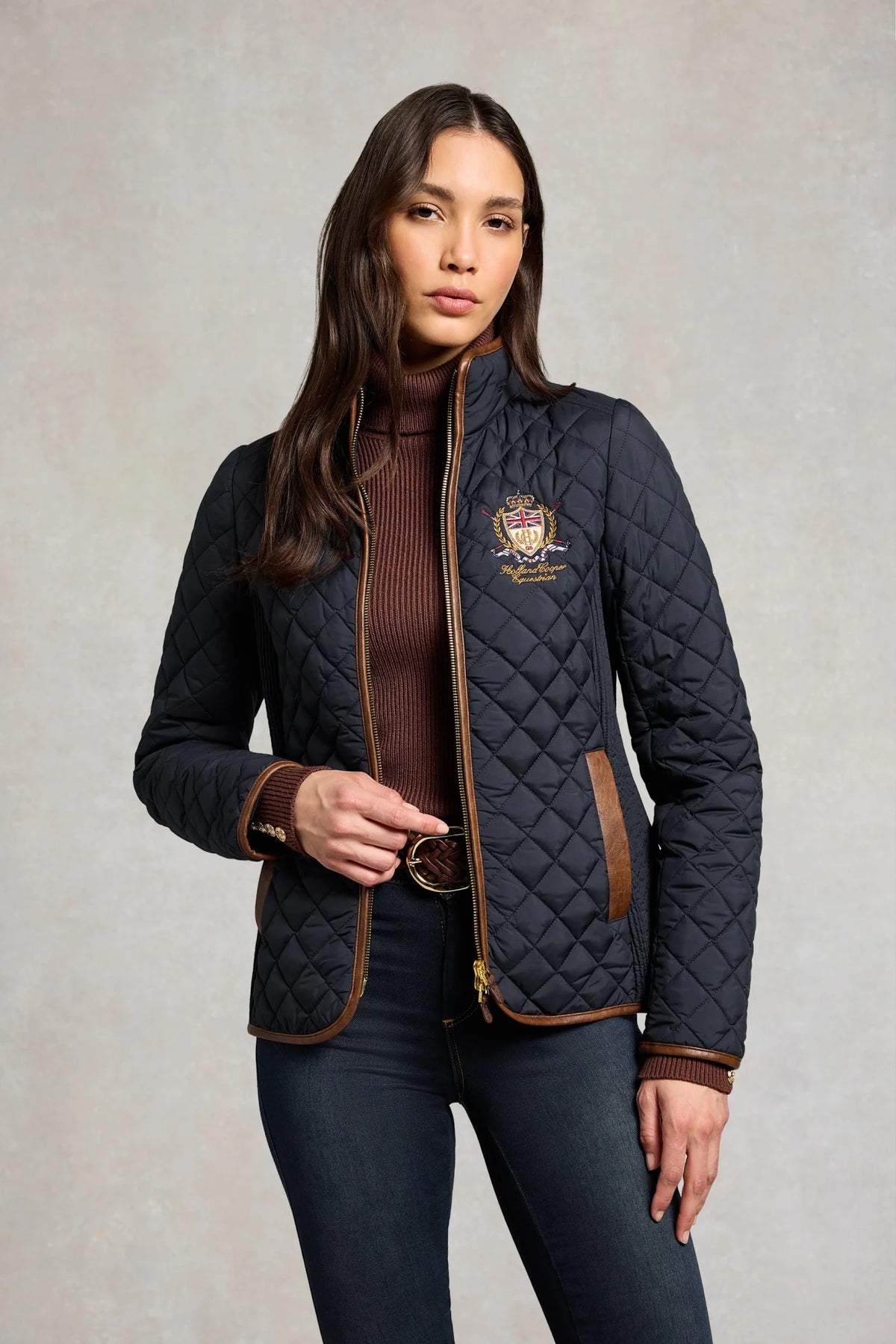 Young Ideas & Henmores -Boughton Diamond Quilt Jacket -Ink Navy -L