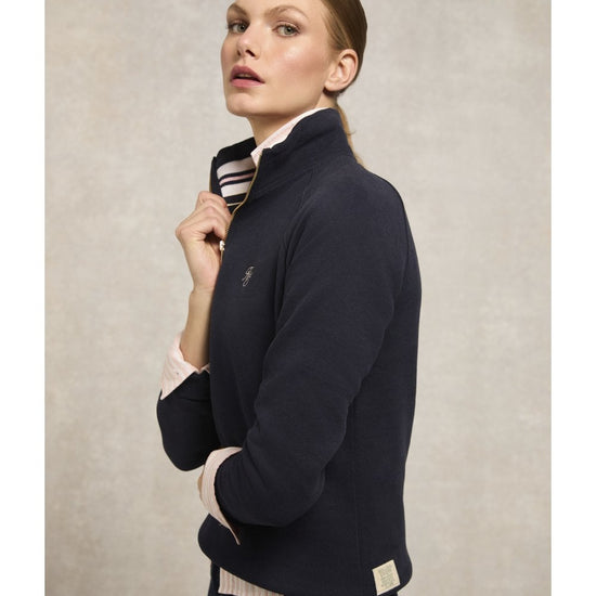 Young Ideas/Henmores - Burford Quarter Zip Neck Sweat - Ink Navy - XS