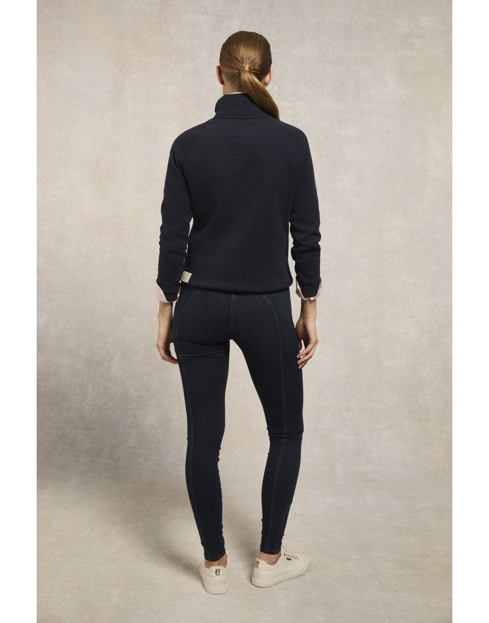 Young Ideas/Henmores - Burford Quarter Zip Neck Sweat - Ink Navy - XS
