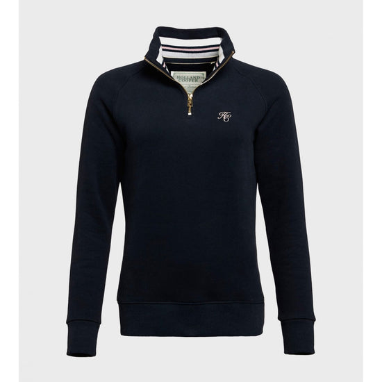 Young Ideas/Henmores - Burford Quarter Zip Neck Sweat - Ink Navy - XS