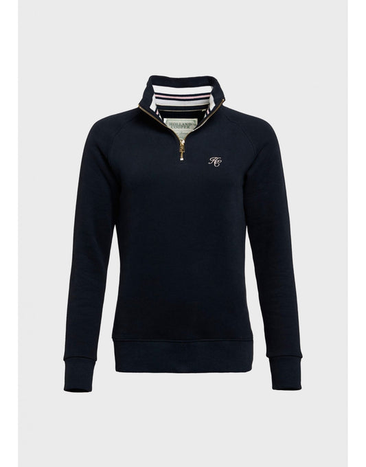 Young Ideas/Henmores - Burford Quarter Zip Neck Sweat - Ink Navy - XS