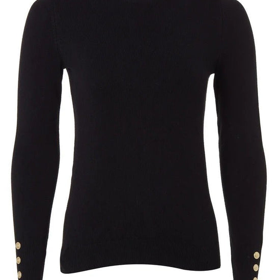Young Ideas & Henmores - Buttoned Knit Crew Neck - Navy - S