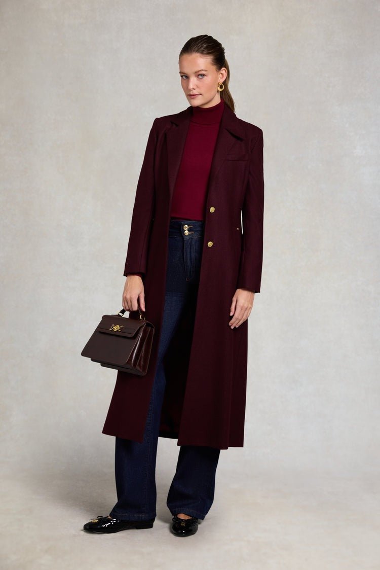 Young Ideas/Henmores - Buttoned Knit Roll Neck - wine - XS