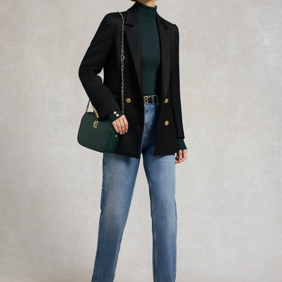 Young Ideas/Henmores - Buttoned Knit Roll Neck - wine - XS