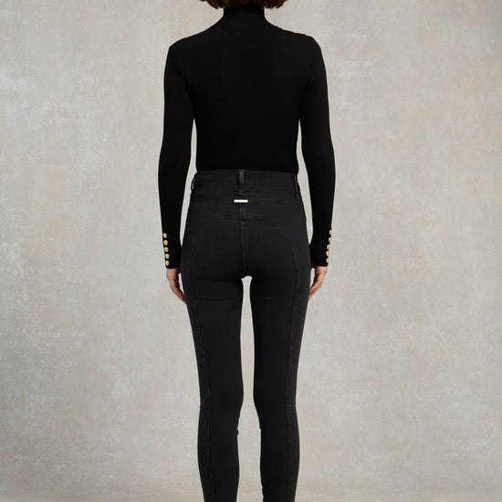 Young Ideas/Henmores - Buttoned Knit Roll Neck - wine - XS