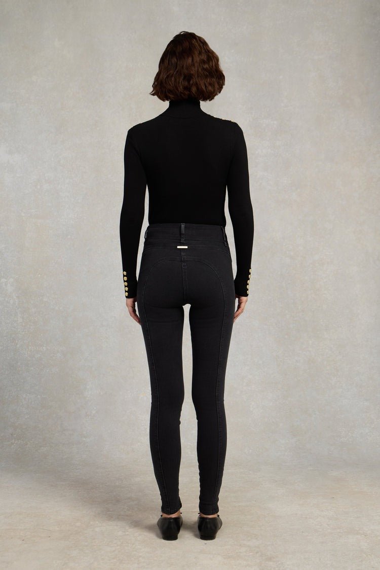Young Ideas/Henmores - Buttoned Knit Roll Neck - wine - XS
