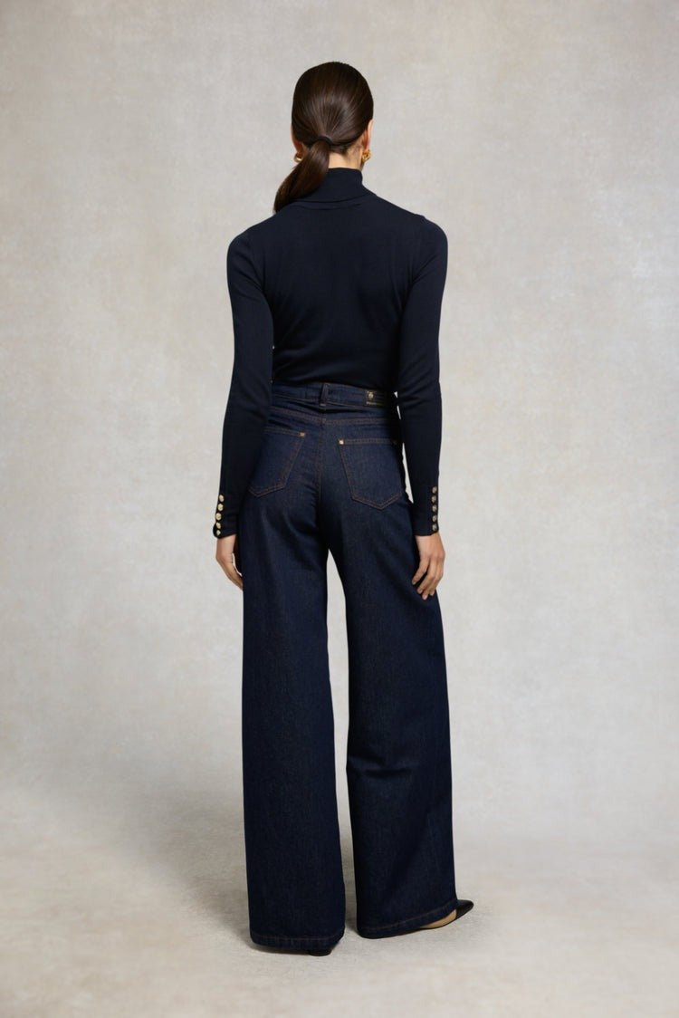 Young Ideas/Henmores - Buttoned Knit Roll Neck - wine - XS