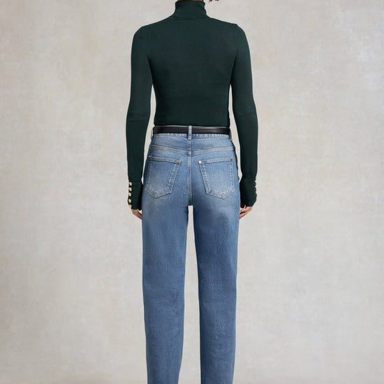 Young Ideas/Henmores - Buttoned Knit Roll Neck - wine - XS