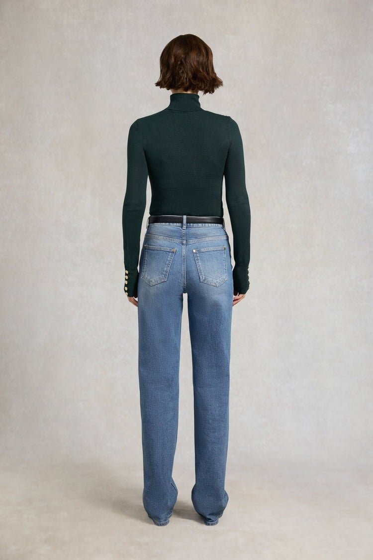 Young Ideas/Henmores - Buttoned Knit Roll Neck - wine - XS