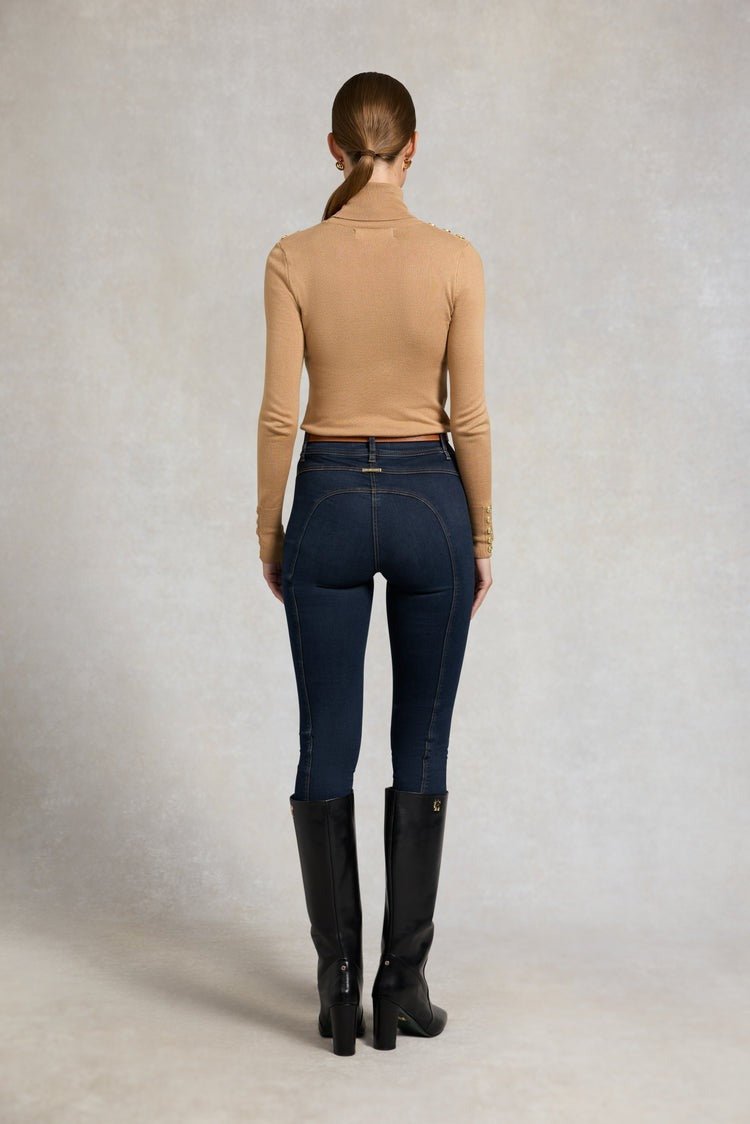 Young Ideas/Henmores - Buttoned Knit Roll Neck - wine - XS