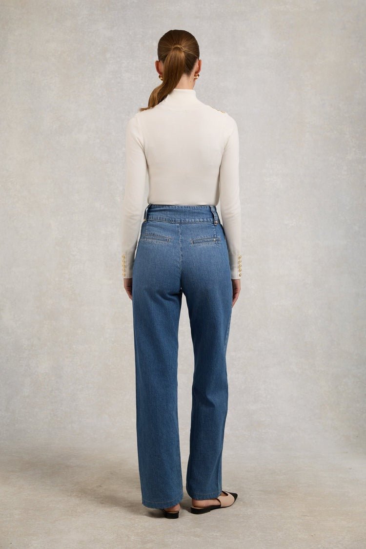 Young Ideas/Henmores - Buttoned Knit Roll Neck - wine - XS