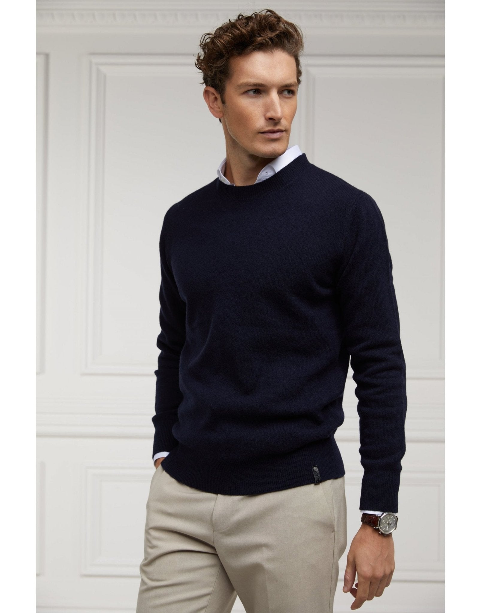 Young Ideas/Henmores - Byron Crew Neck Knit - Navy - S