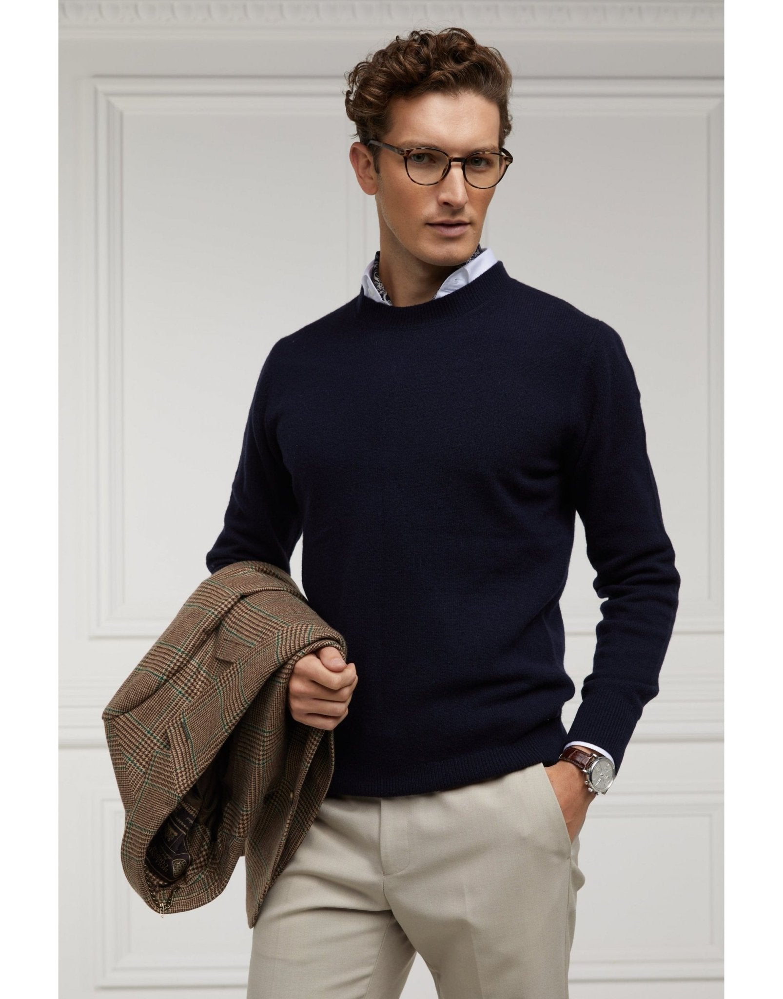 Young Ideas/Henmores - Byron Crew Neck Knit - Navy - S